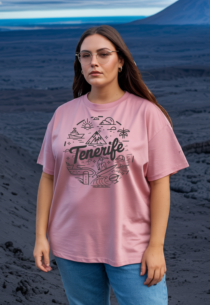Camiseta rosa Tenerife, colección Archipiélago